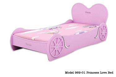Кровать карета Принцессы, материал МДФ, цвет розовый, размер ложа 190х90 см