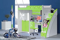 детская мебель, кровать-чердак с рабочей зоной, америкаская высококачественная мебель, матрас в подарок, размер спального места 190х90 см, кровать чердак от 3 до 16 лет