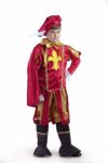 детский карнавальный костюм Принца, нарядный костюм для маскарада, новинка сезона 2015-2016, Нарядный карнавальный костюм Принца выполнен из вишневой ткани с ярким красным отливом, богатая отделка золотой тесьмой