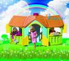 Детский игровой пластиковый домик для дачи Большая вилла с двумя пристройками, Marian Plast, Израиль, артикул 666  new 2016. детские игровые домики Marian Plast, детский игровой домик для дачи, детский пластиковый д Детский игровой пластиковый домик 