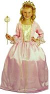 Костюм Принцессы, детский карнавальный костюм, розовое пышное бальное платье, шелковистый струящийся материал, отделка золотой парчой, нижняя юбка с каркасом, артикул 85362, размер L на 7-10 лет, фирма Лапландия. 