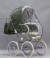 Детская коляска Geoby C605 Katarina, Геоби С605 Катарина 2 в 1 с прогулочной,спальная коляска, ретро классика на больших колесах, гламурная коляска со шторками на хромированной раме