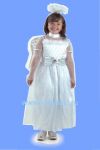 Костюм Ангела, Детский карнавальный костюм Ангела,  костюм ангела для девочки, красивое белое платье с крыльями и нимбом,  размер S, на 4-6 лет, рост 116-122 см, фирма Карнавалия