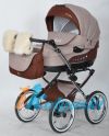 Детская коляска для новорожденных, 2 в 1, Mishelle, G-Z, цвет 07 бежевый с коричневым
