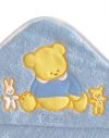 Комплект банный детский Мишка, цвет голубой, артикул 065, Кидс Комфорт, набор детских полотенец, массажная варежка, полотенце с капюшоном