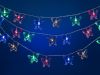 Новогодняя светодиодная гирлянда на елку, LED лампы, 50 бабочек 3, 5 см, цветные (2/8 ф) в пвх (прозрачный провод), 5 метров длина шнура, +1,5 метра шнур до розетки, артикул Е70276, фирма Snowmen.     Новогодняя светодиодная гирлянда на елку, светоди