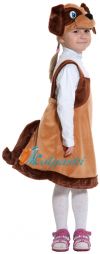 Костюм Собачки. Костюм собаки для девочки, детский карнавальный костюм из мягкого плюша, рост 92-125 см