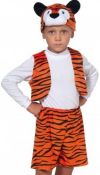 Костюм Тигра Лайт ЖИЛЕТ, детский карнавальный костюм Тигра для мальчика, плюш, размер единый, рост 92-122 см, на 2-6 лет, артикул 00-3035 купить в интернет-магазине Иколяски в Москве с доставкой по РФ