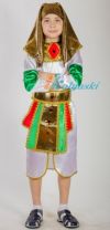 Детский карнавальный костюм Фараона для мальчика,  костюм Тутанхамона, костюм Эхнатона, костюм египетского фараона детский, размер М, на 7-11 лет, рост 128-134 см, артикул 85036. Детский карнавальный костюм Фараона для мальчика, этнический костюм, ег