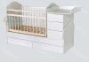 Детская кроватка-трансформер для новорожденных Сафаня МДФ Кошки-Мышки, кроватка с поперечным маятником и с пеленальным комодом, белая кроватка трансформер, купить кроватку трансформер, кроватки трансформеры купить, кроватка трансформер с пеленальным 