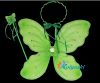 Крылья бабочки, крылья волшебной феи бабочек, крылья стрекозы, крылья бабочки-капустницы, крылья зеленого мотылька. Карнавальный набор: крылья двойные, ободок, волшебная палочка (Winx), размер крыльев 47х38 см, цвет ЗЕЛЕНЫЙ, артикул Е91191, фирма Sno