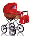 Детская коляска для новорожденных 2 в 1 Lonex Classik Retro плетеная корзина, коляски для новорожденных купить, интернет-магазин детских колясок, коляски ретро, коляски 2 в 1, коляски для новорожденных