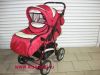 коляска трансформер для девочки, яркая расцветка, красная коляска для новорожденной девочки, коляска трансформер