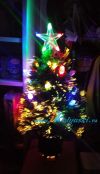 Светодиодная оптоволоконная новогодняя елка с шишками 60 см, верхушка-звезда, GiftTree Ctrafts, США - купить светящуюся елку в Москве
