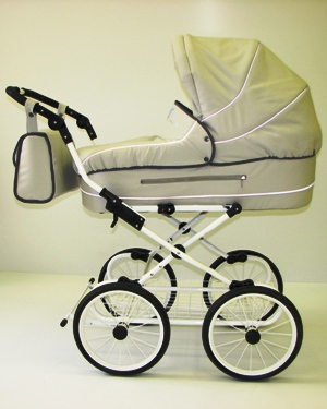 Детская коляска Little Trek Angel - Литл Трек Ангел, спальная классическая люлька для новорожденного, красивая светлая коляска с вышивкой, с мягкими рессорами, на больших колесах, зимняя коляска