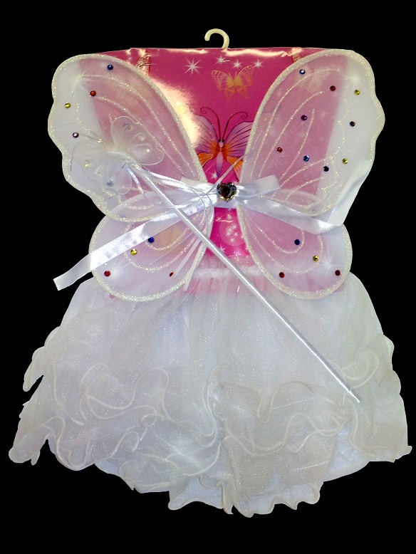 карнавальный набор бабочки: юбка с рюшами, крылья со стразами, волшебная палочка-бабочка, размер крыльев 31см, 4 цвета, артикул Е91194, фирма Snowmen, карнавальный набор для малышей, костюм бабочки, для малышей, на 1-3 года