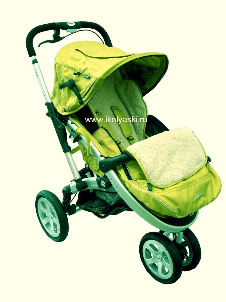Geoby Joss, Геоби Джосс - детская трехколесная прогулочная коляска, всесезонная, утепленная, новая расцветка 2010 - желтая, неоновая с фисташковым оттенком