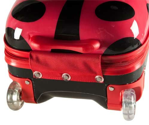 Lady Bug Trolley Case, Набор:  Чемодан Божья Коровка и рюкзак Божья Коровка, самые легкие в мире детские чемоданы на колесиках, светящиеся колеса, самый легкий портфель для первоклассника