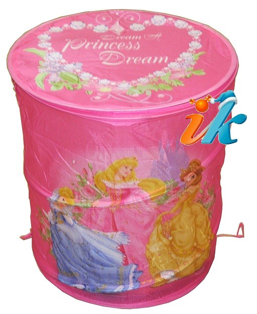 Складная напольная Корзина для игрушек Disney Принцессы, диаметр 45 см, высота 50 см, код 147416, артикул X-19402, корзина для игрушек, корзина для детских игрушек, купить