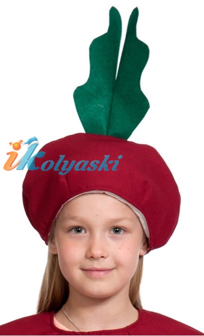 Шапка Свеклы, Шапка Свёкла, детская карнавальная шапка Свёклы безразмерная, артикул 4122, Карнавалофф