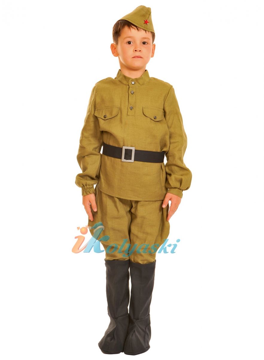 Детский военный костюм солдата для мальчика  С САПОГАМИ, размер XS, рост 98-110 см, на 2-4 года