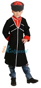 Детский костюм казака для мальчика, костюм казака кавалериста, размер М, на 7-8 лет, рост 128-134 см, . В комплекте детского костюма казака: черкеска, шапка-кубанка, пояс.
