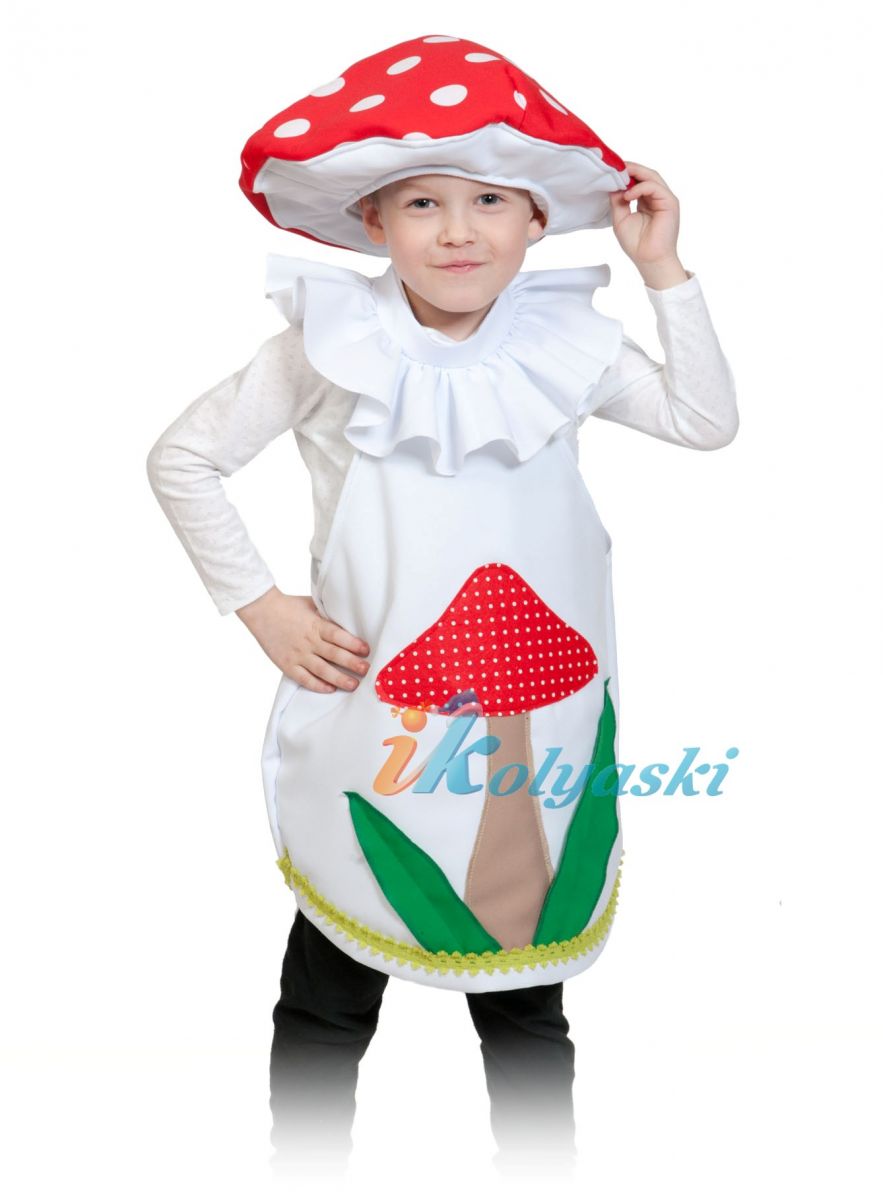 Костюм Мухомора детский, костюм Мухомора для мальчика, костюм Мухомора для девочки, единый размер, на 4-7 лет, рос 98-128 см.