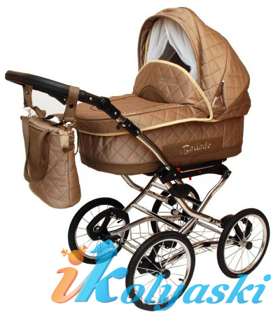 Детская коляска для новорожденных Aneco Ballade Karo на больших колесах, 2 в 1