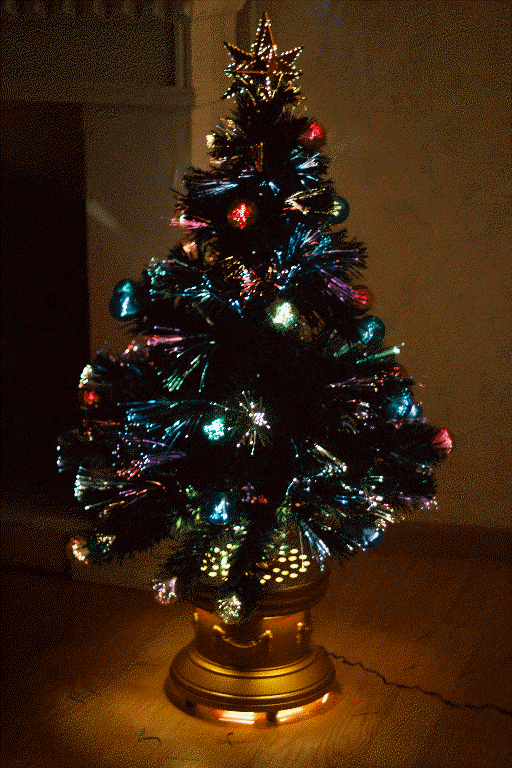 Новогодняя оптоволоконная елка световод КОРОЛЕВСКАЯ С ШАРАМИ, 91 см, верхушка 3D звезда, National Tree Company, USA.