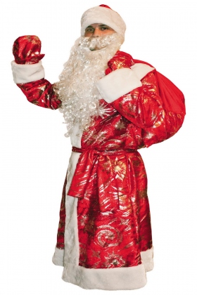 Костюм Деда Мороза для взрослых, серия Карнавалия текстиль, костюм Деда Мороза, новинка