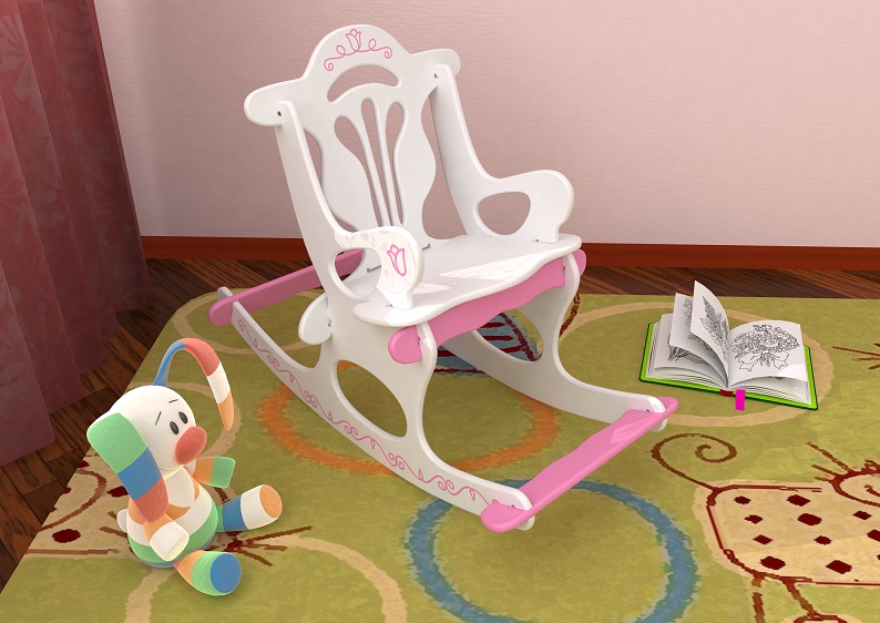 Детское кресло-качалка, купить детское кресло, кресло для девочки, детское кресло на дачу, красивое кресло для девочки купить, кресло-качалка в детскую комнату