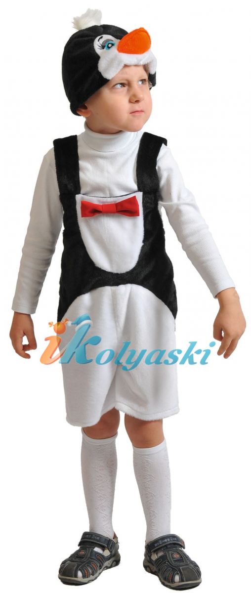 Детский карнавальный костюм Пингвина, костюм Пингвинчика, Пингвинёнка, маскарадный костюм из мягкого плюша. Карнавалофф.