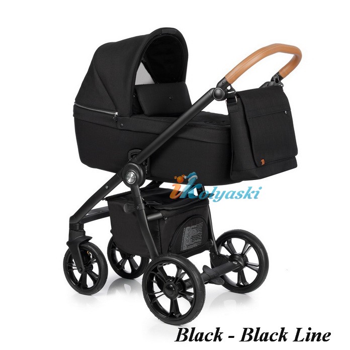Roan Coss коляска для новорожденных 3 в 1 с компактной складной рамой новинка 2019 , цвет Black Black Line