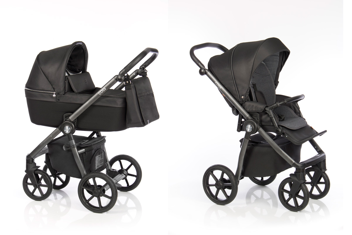 Roan Coss коляска для новорожденных 3 в 1 с компактной складной рамой новинка 2019 , цвет Dark Glow