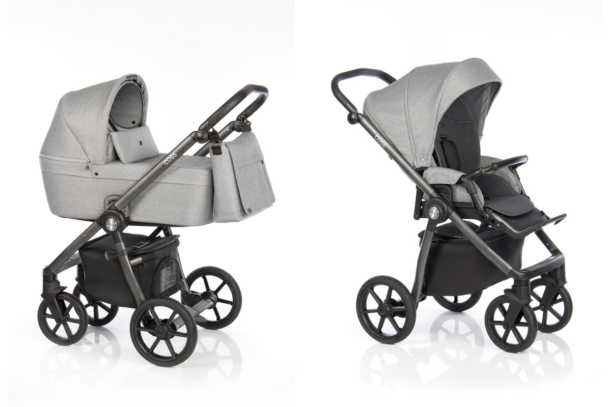 Roan Coss коляска для новорожденных 3 в 1 с компактной складной рамой новинка 2019 , цвет Grey Dots