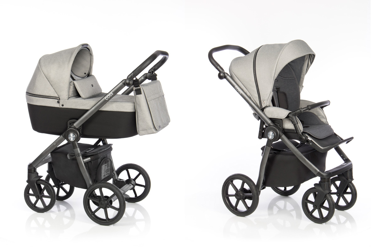 Roan Coss коляска для новорожденных 3 в 1 с компактной складной рамой новинка 2019 , цвет Grey Glow
