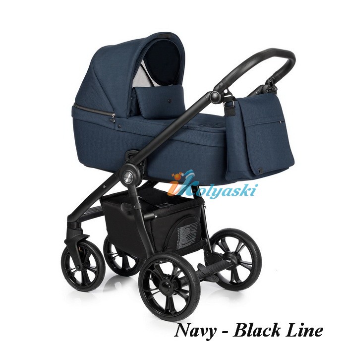 Roan Coss коляска для новорожденных 3 в 1 с компактной складной рамой новинка 2019 , цвет Navy Black Line