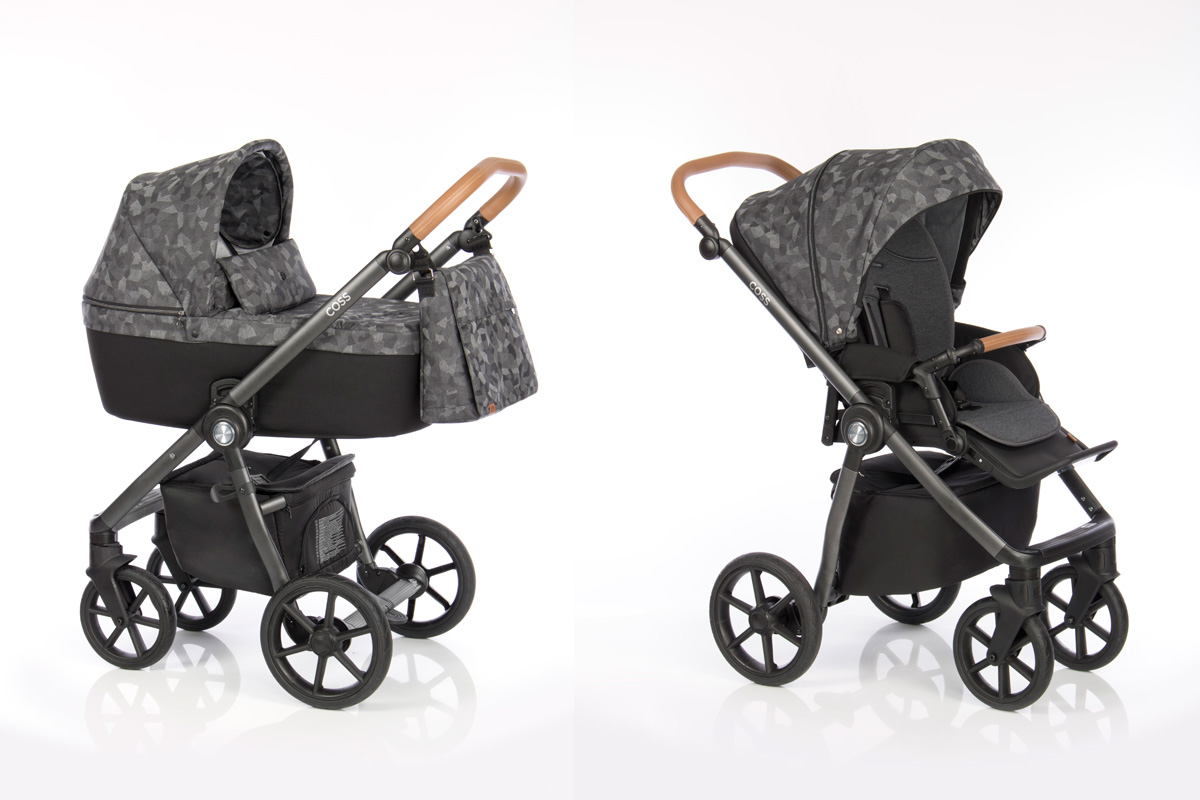 Roan Coss коляска для новорожденных 2 в 1 с компактной складной рамой новинка 2019 , цвет Onyx