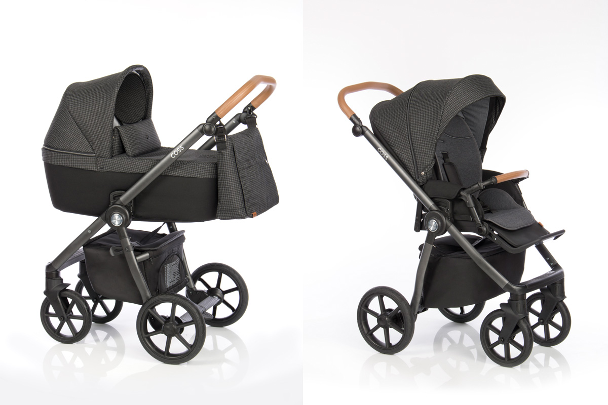 Roan Coss коляска для новорожденных 3 в 1 с компактной складной рамой новинка 2019 , цвет Strong Check