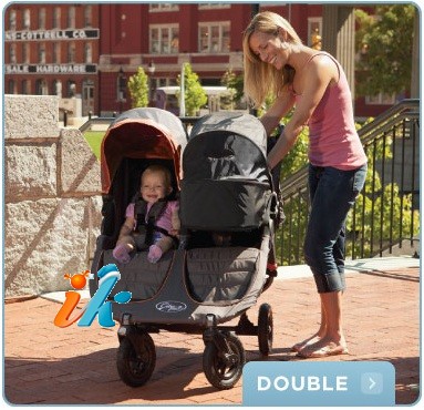 Детская трехколесная коляска премиум элит класса для двойни Baby Jogger City Mini GT Double Black/Gray 2012 Бэби Джоггер Сити Мини Джи Ти Дабл, цвет черный с серым, модная коляска для двойняшек, новинка 2012, американская коляска для двойни, сити мин