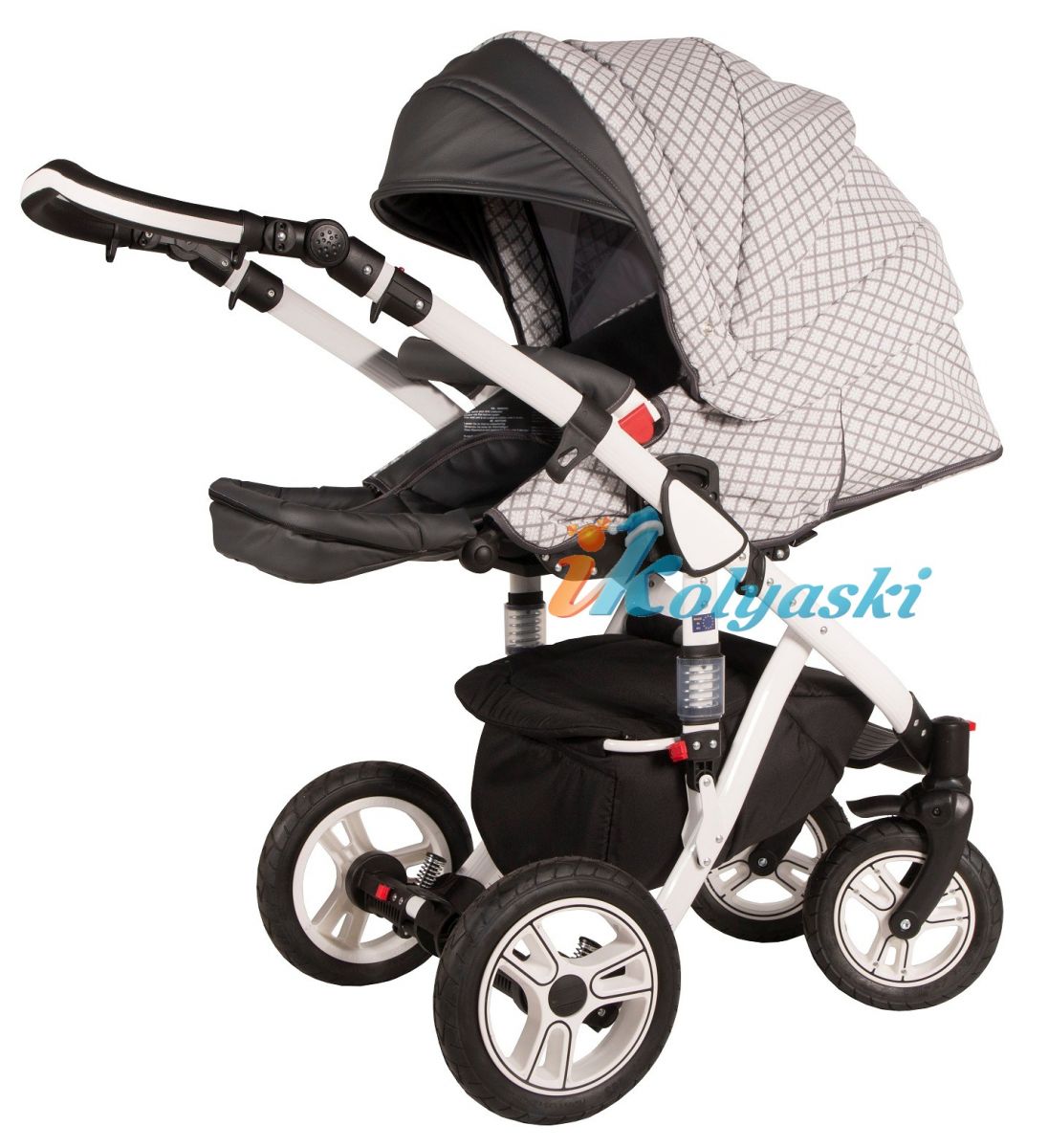 Kajtex Navy Plus Soft 2 в 1 экокожа и Basic Collection ткань, детская коляска для новорожденных, модульная на поворотных колесах, 2 в 1 Roan Bass Soft  - Роан Басс шасси Софт, обшивка люльки экокожа или ткань. Новинка 2018.