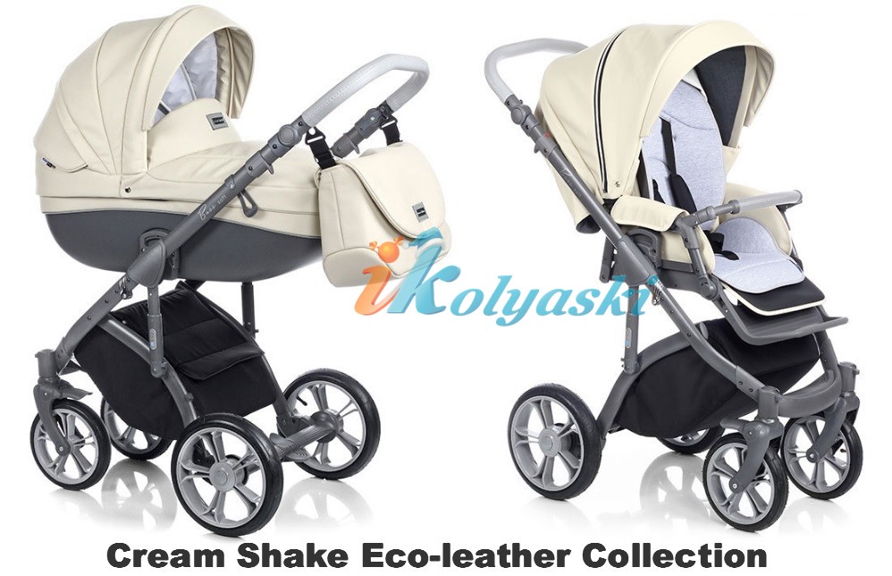 Roan Bass Soft LE 2 в 1, Eco-Leather Collection, Детская коляска для новорожденных, на поворотных колесах,  цвет Cream Shake