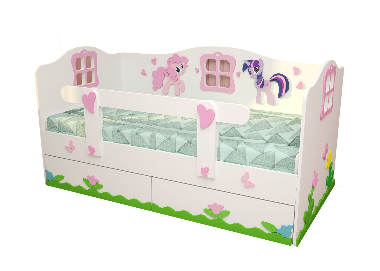 Детская кровать с бортиками от 2 лет Пони My Little Pony