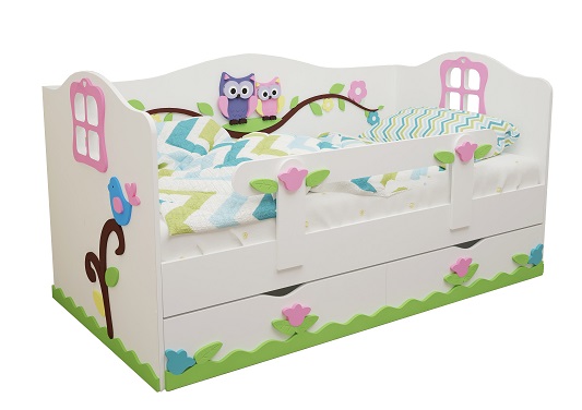 детская кровать с бортиками от 2 лет, кровать со съемным бортиком 