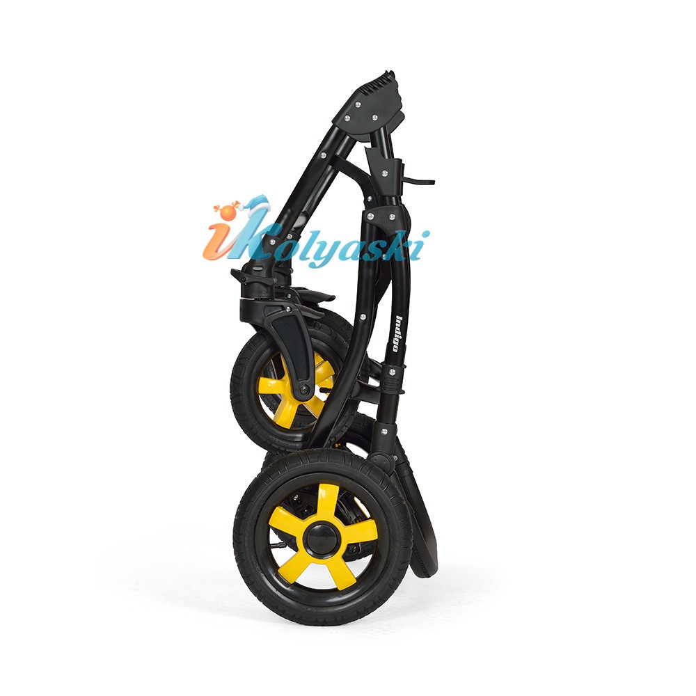Детская модульная коляска Slaro Indigo 18 , коляска 2 в 1, шасси на передних поворотных колесах на 360º, колеса надувные, производство Польша