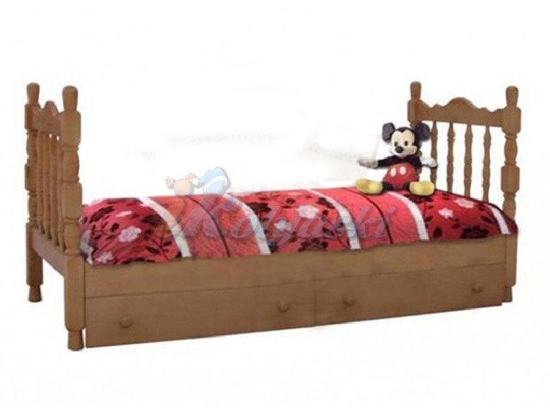 Детская кровать от 3 лет Шрек, кровать детская Шрэк из натурального дерева, с фигурными точеными спинками, цвета и размеры разные, ВМК-Шале