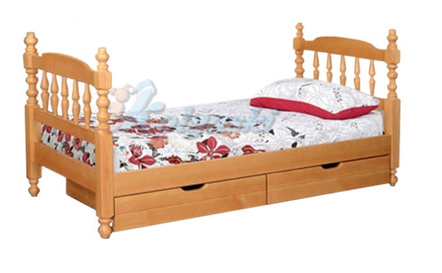 Детская кровать Смайл  из натурального дерева, кровать для детей от 5 лет, кровать от 5 лет, кровать для школьника, Красивая деревянная кровать для школьника, купить детскую кровать от 5 лет, детские кровати из натурального дерева, деревянная детская кровать