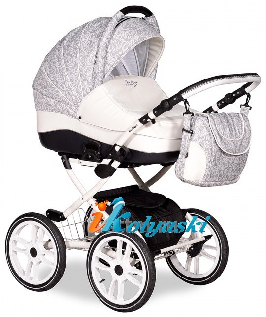 Детская универсальная коляска Slaro Indigo 17 S Plus 14 дюймов - Сларо Индиго , 2 в 1, коляска для новорожденных на классической раме с надувными колесами 14 дюймов или 40 см, люлька из эко-кожи, производство Польша.  Цвет S31