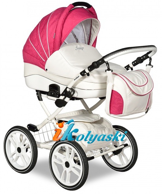 Детская универсальная коляска Slaro Indigo 17 S Plus 14 дюймов - Сларо Индиго , 2 в 1, коляска для новорожденных на классической раме с надувными колесами 14 дюймов или 40 см, люлька из эко-кожи, производство Польша.  Цвет S36