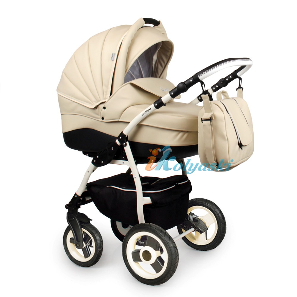 Детская модульная коляска для новорожденных Indigo Camila 17 S F 3 в 1 с автокреслом-переноской, коляска 3в1 Индиго Камила, цвет Cs02
